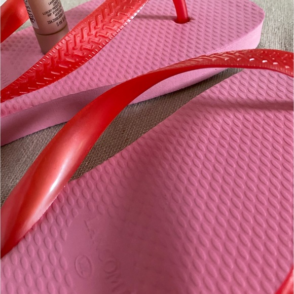 NWOT Lancôme pink flip flops M/L & NEW SEALED Absolue crème fondante soft cream - Picture 6 of 10